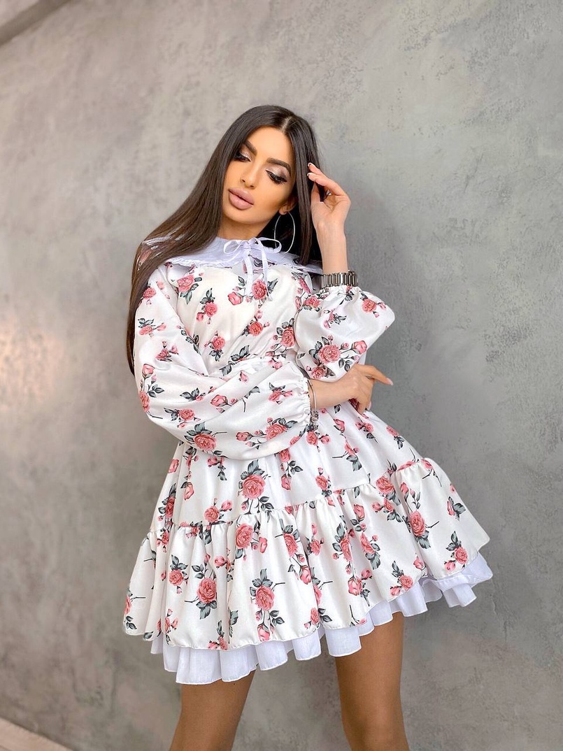 Платье со съёмным воротничком и подъюбником Платье со съёмным воротничком и подъюбником | PUSHKA SHOP