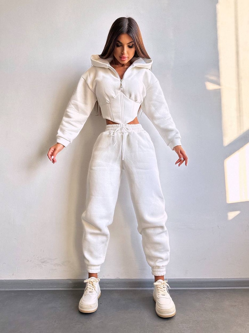 Комплект на флісі : худі з елементами корсету + штани Комплект на флісі : худі з елементами корсету + штани | PUSHKA SHOP