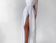 Блестящее платье-макси с голографическими блёстками Блестящее платье-макси с голографическими блёстками | PUSHKA SHOP