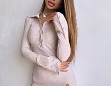 Трикотажна сукня з комірцем Трикотажна сукня з комірцем | PUSHKA SHOP