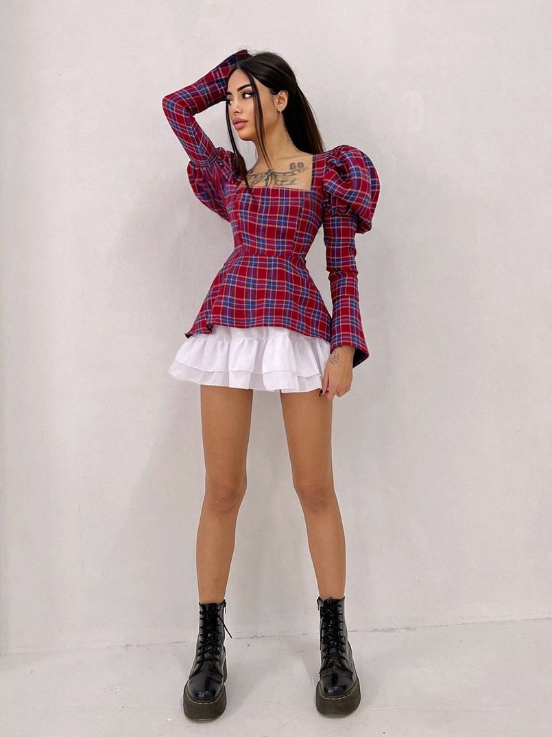 Сукня з об'ємними рукавами + спідниця з воланами | PUSHKA SHOP