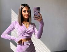 Оксамитовий комплект, декорований бахромою зі страз | PUSHKA SHOP