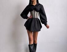 Приталена сорочка + корсет  | PUSHKA SHOP