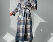 Кашемировое пальто в клетку на подкладке | PUSHKA SHOP