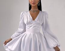 Атласна корсетна сукня  з пишною подвійною спідницею  | PUSHKA SHOP