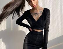 Оксамитовий комплект, декорований бахромою зі страз | PUSHKA SHOP