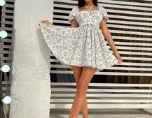 Летнее цветочное платье с завязками на груди  Летнее цветочное платье с завязками на груди  | PUSHKA SHOP