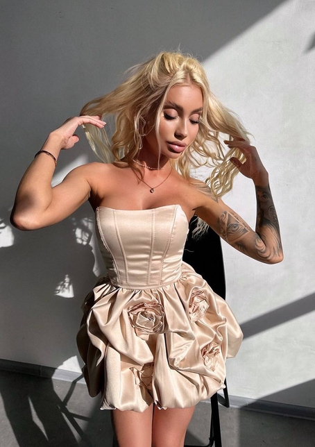 Комплект: корсет з  + спідниця декорована трояндами  | PUSHKA SHOP