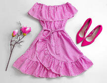 Хлопковое летнее платье в клетку | PUSHKA SHOP