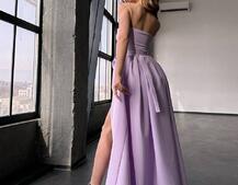 Сукня максі  з розрізом на спідниці  | PUSHKA SHOP