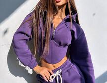 Комплект на флісі : худі з елементами корсету + штани Комплект на флісі : худі з елементами корсету + штани | PUSHKA SHOP