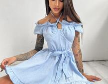 Муслиновое платье мини с корсетной вставкой на талии с косточками  | PUSHKA SHOP