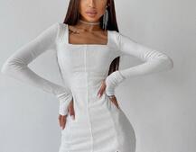 Платье-мини с квадратным вырезом Платье-мини с квадратным вырезом | PUSHKA SHOP