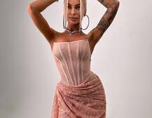 Мереживна сукня міні зі шлейфом Мереживна сукня міні зі шлейфом | PUSHKA SHOP