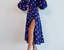 Сукня -міді зі шнурівкою на спинці та розрізом на ніжці Сукня -міді зі шнурівкою на спинці та розрізом на ніжці | PUSHKA SHOP