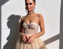 Комплект: корсет бюстьє декорований стразами + пишна спідниця максі  Ручна робота  | PUSHKA SHOP