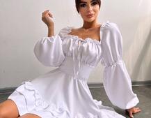 Сукня з воланами та шнурівкою  по спинці | PUSHKA SHOP