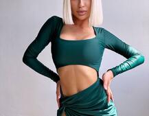 Сукня міді з драпіруванням . | PUSHKA SHOP