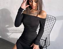 Сукня міді з розрізами та асиметричним подолом | PUSHKA SHOP