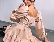 Сукня з воланами на ґудзиках  | PUSHKA SHOP