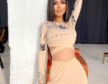 Трикотажный костюм с креативным принтом Трикотажный костюм с креативным принтом | PUSHKA SHOP