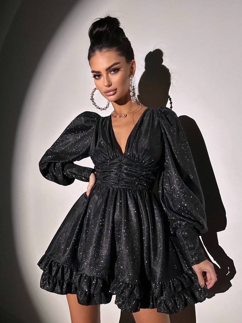 Сукня із пишною подвійною спідницею та драпіруванням  | PUSHKA SHOP