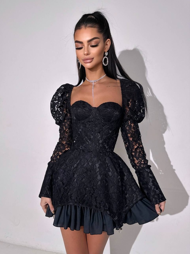 Мереживна сукня з чашечками  | PUSHKA SHOP