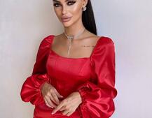 Атласний  комплект: корсет + спідниця з драпіруванням | PUSHKA SHOP