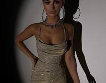 Сяючий комплект: корсет + спідниця міні з драпіруванням   | PUSHKA SHOP