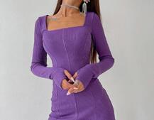 Платье-мини с квадратным вырезом Платье-мини с квадратным вырезом | PUSHKA SHOP