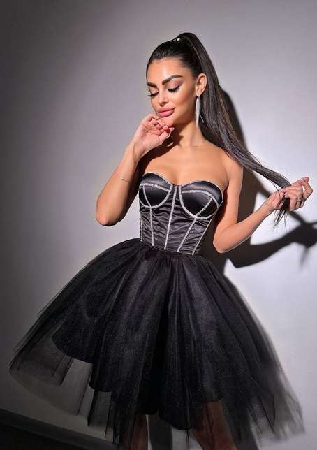 Комплект: корсет, декорований стразами  +  пишна фатинова спідниця | PUSHKA SHOP