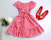 Хлопковое летнее платье в клетку Хлопковое летнее платье в клетку | PUSHKA SHOP