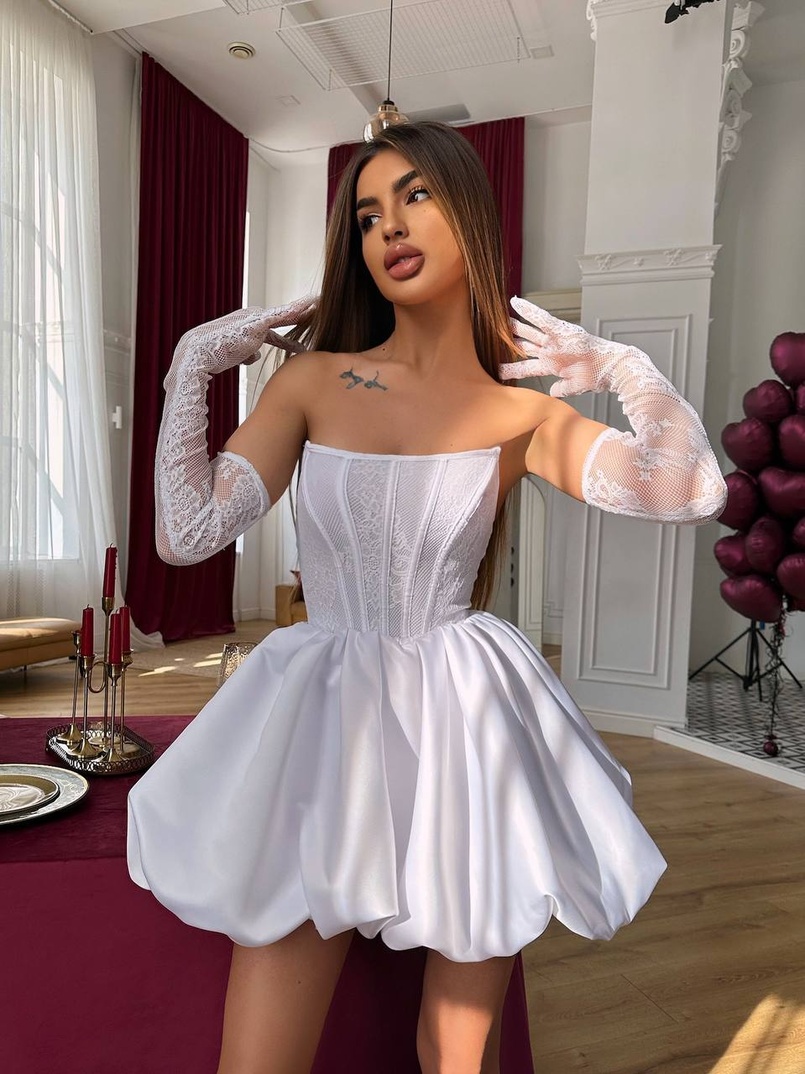 Комплект : мереживний корсет  з рукавичками + спідниця балон  | PUSHKA SHOP