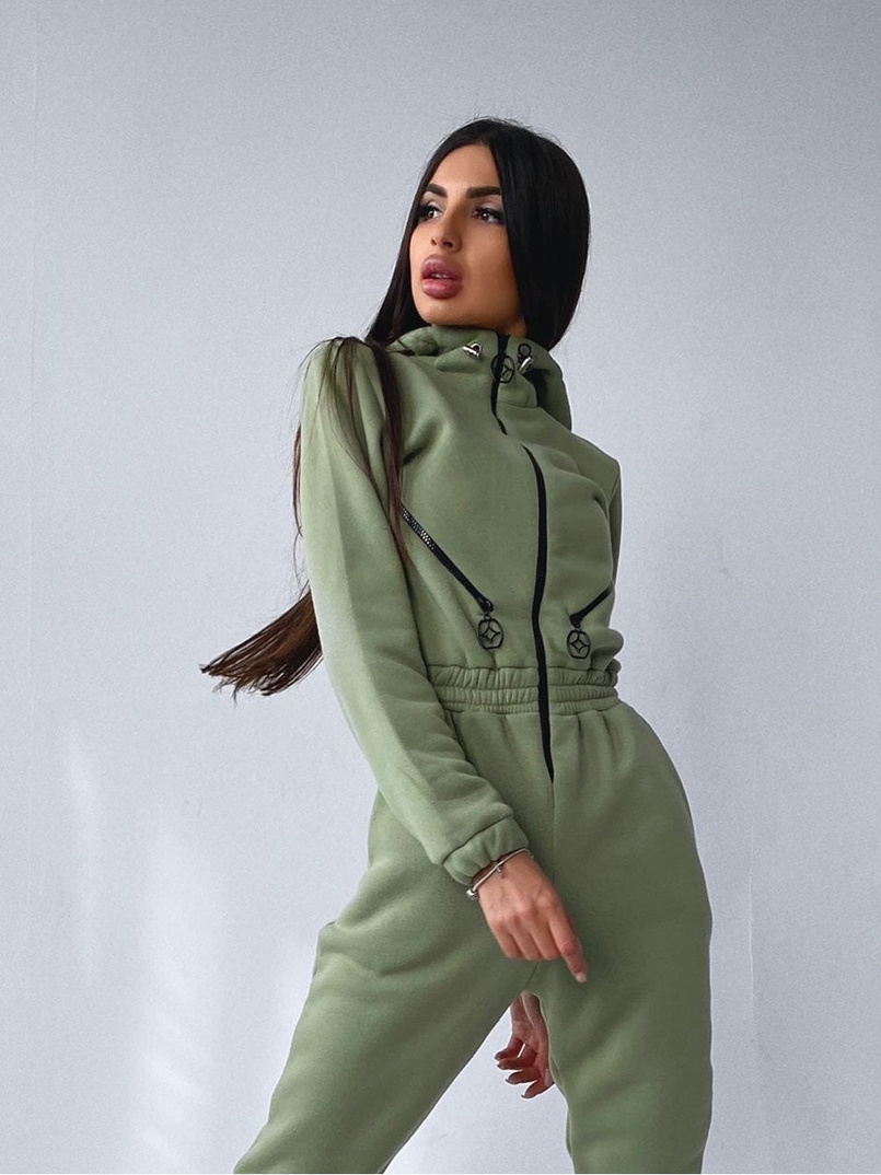 Стильный комбинезон декорированный молниями  | PUSHKA SHOP