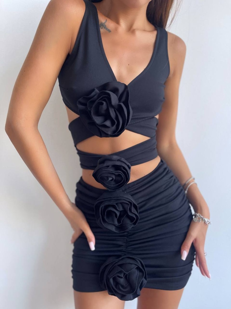 Комплект: топ та спідниця з трояндами Комплект: топ та спідниця з трояндами | PUSHKA SHOP