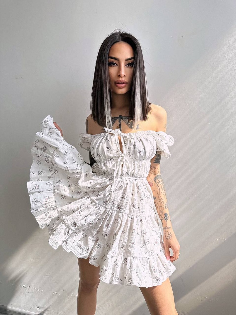 Муслинова сукня з принтом | PUSHKA SHOP