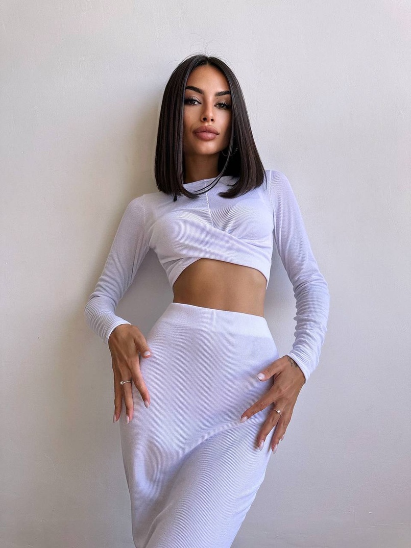 Комплект: топ + спідниця с розрізами  | PUSHKA SHOP