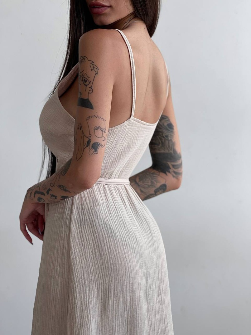 Муслиновое платье с запахом Муслиновое платье с запахом | PUSHKA SHOP