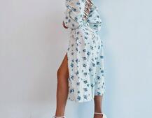 Сукня -міді зі шнурівкою на спинці та розрізом на ніжці | PUSHKA SHOP