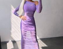 Сукня міді з драпіруванням   | PUSHKA SHOP