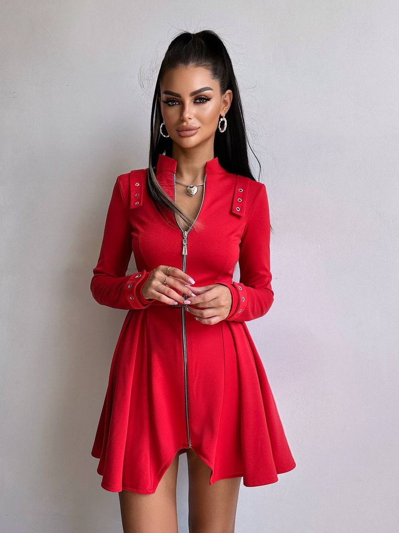Сукня з пишною спідницею і поясом | PUSHKA SHOP