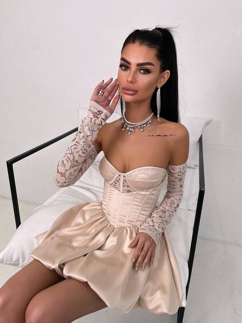 Комплект: мереживний корсет бюстьє + корсетна спідниця | PUSHKA SHOP