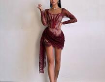 Мереживна сукня міні зі шлейфом | PUSHKA SHOP