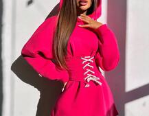 Тепле приталене худі з капюшоном на флісі + корсет на шнурівці Можна носити з корсетом та без | PUSHKA SHOP