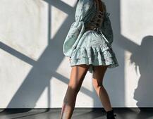 Квіткова сукня з воланами та шнуровкою по спинці | PUSHKA SHOP