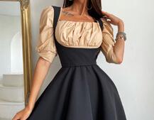 Платье с объемными рукавами из хлопка Платье с объемными рукавами из хлопка | PUSHKA SHOP