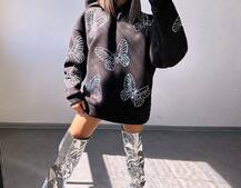 Трендове худі over size із сяючими стразами  Трендове худі over size із сяючими стразами  | PUSHKA SHOP