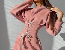 Худи на флисе + корсет на шнуровке  | PUSHKA SHOP