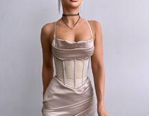 Комплект: корсет, декорований стразами + спідниця міні з драпіруванням   | PUSHKA SHOP