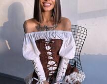 Комплект: сукня декорована мереживом + корсет Комплект: сукня декорована мереживом + корсет | PUSHKA SHOP